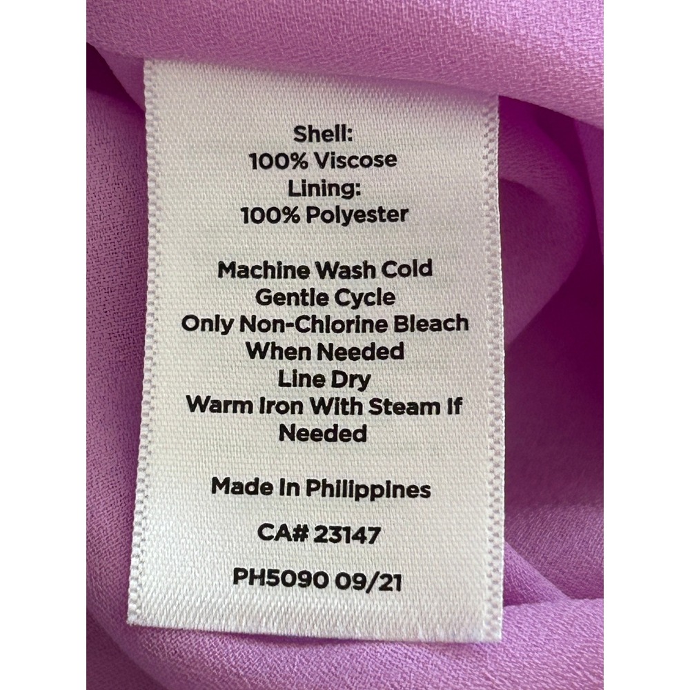 Talbots Petite Orchid Pink Floral Ruffle Tiered Midi Dress 6P Flutter Sleeve - Picture 10 of 11